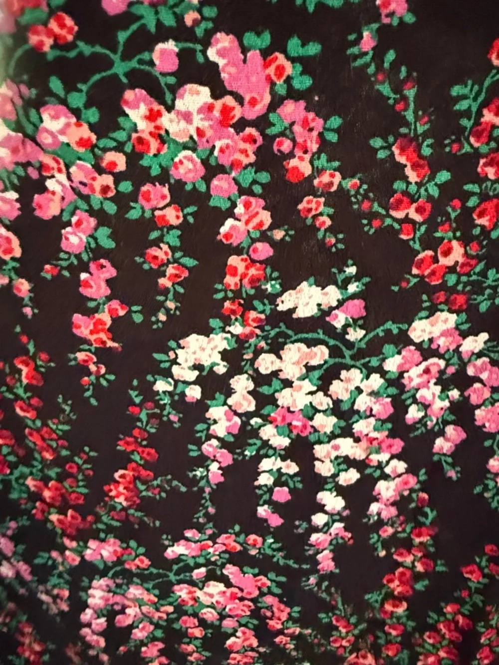 J. Crew Black Blouse with Pink and White Floral Print- worn‎ once